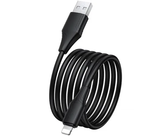 Дата кабель Hoco X124 Bien silicone USB to Lightning 2.4A (1m) Black
