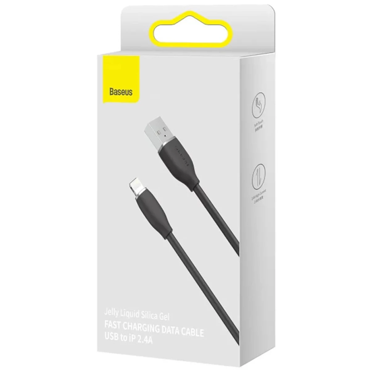 Дата кабель Baseus Jelly Liquid Silica Gel USB to Lightning 2.4A (1.2m) (CAGD000001) Black