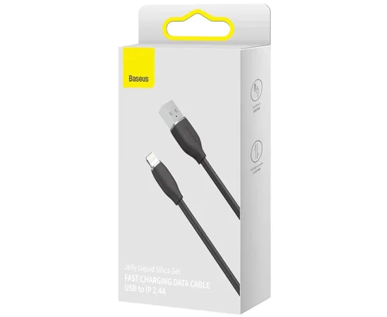 Дата кабель Baseus Jelly Liquid Silica Gel USB to Lightning 2.4A (1.2m) (CAGD000001) Black