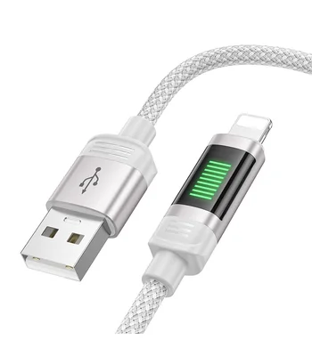 Дата кабель Hoco U126 Lantern 2.4A USB to Lightning (1.2m) Gray