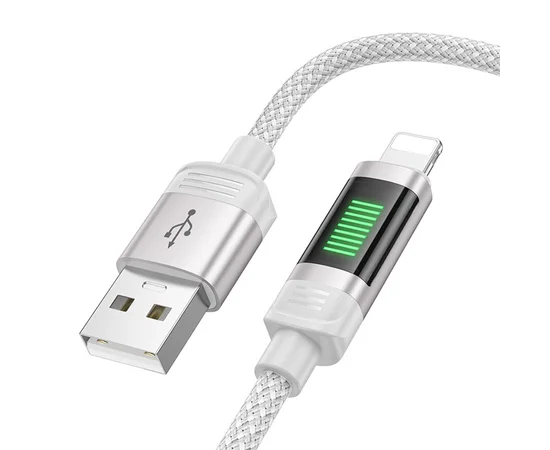 Дата кабель Hoco U126 Lantern 2.4A USB to Lightning (1.2m) Gray
