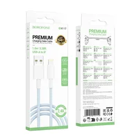 Дата кабель Borofone BX117 Source USB to Lightning 2.4A (1m) Blue