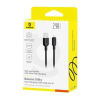 Дата кабель Baseus Silky Series OS Fast Charging USB to Lightning 2.4A (1m) (P1037770) Cluster Black