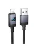 Дата кабель Hoco X118 Generous with display USB to Lightning 2.4A (1m) Black