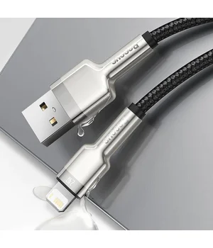 Дата кабель Baseus Cafule Series Metal USB to Lightning 2.4A (1m) (CALJK-A0) Black Дата кабель Baseus Cafule Series Metal USB to Lightning 2.4A (1m) (CALJK-A0) Black