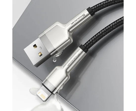 Дата кабель Baseus Cafule Series Metal USB to Lightning 2.4A (1m) (CALJK-A0) Black
