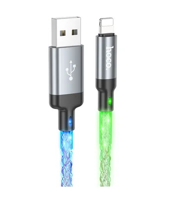 Дата кабель Hoco U112 Shine 2.4A USB to Lightning (1m) Gray