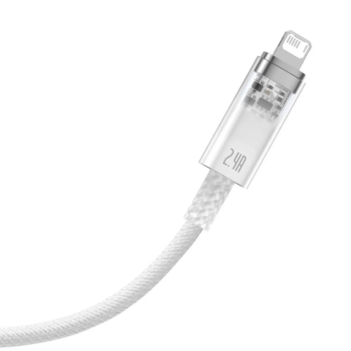 Дата кабелю Baseus Explorer USB для освітлення 2.4A with Smart Temperature Control (1m) (CATS01000) White