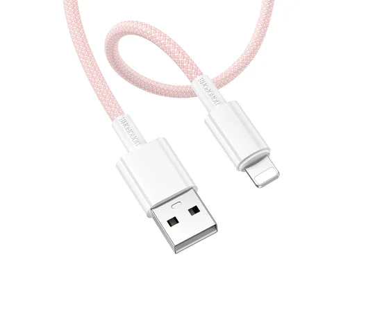 Дата кабель Borofone BX117 Source USB to Lightning 2.4A (1m) Pink
