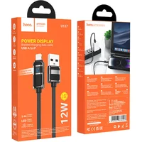 Дата кабель Hoco U137 Line with display USB to Lightning 2.4A/12W (1.2m) Black