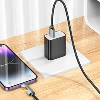 Дата кабель Hoco U123 Regent colorful 2.4A USB to Lightning (1.2m) Black