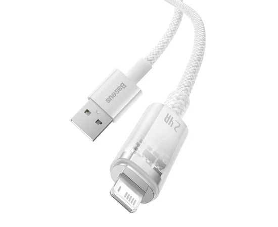 Дата кабель Baseus Explorer USB to Lightning 2.4A with Smart Temperature Control (1m) (CATS01000) White