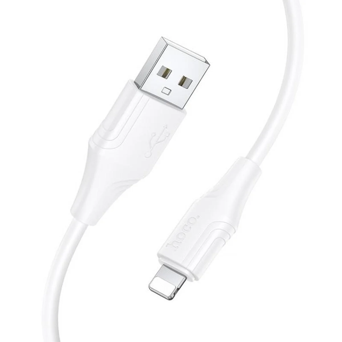 Дата кабель Hoco X124 Bien silicone USB to Lightning 2.4A (1m) White