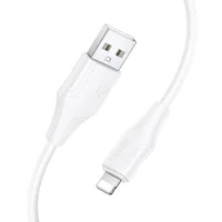 Дата кабель Hoco X124 Bien silicone USB to Lightning 2.4A (1m) White