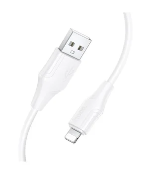 Дата кабель Hoco X124 Bien silicone USB to Lightning 2.4A (1m) White