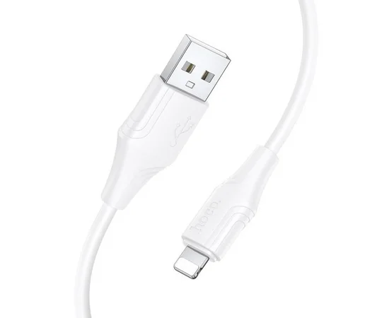 Дата кабель Hoco X124 Bien silicone USB to Lightning 2.4A (1m) White