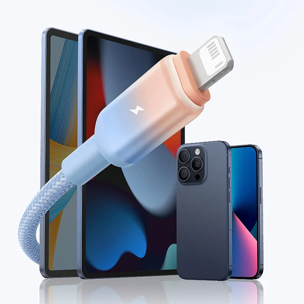 Дата кабель Baseus Discolor Series Fast Charging USB to Lightning 2.4A (1m) (P10374900) Galaxy Blue