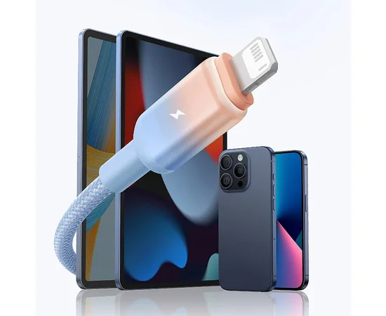 Дата кабель Baseus Discolor Series Fast Charging USB to Lightning 2.4A (1m) (P10374900) Galaxy Blue