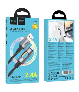 Дата кабель Hoco U144 New USB to Lightning 2.4A (1.2m) Black