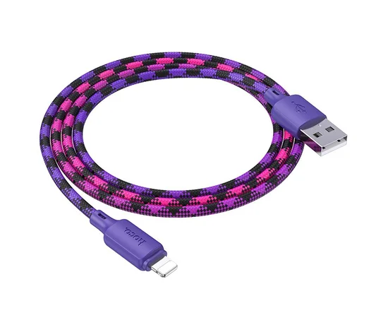 Дата кабель Hoco X116 Meridian USB to Lightning 2.4A (1m) Gradient Purple Mix