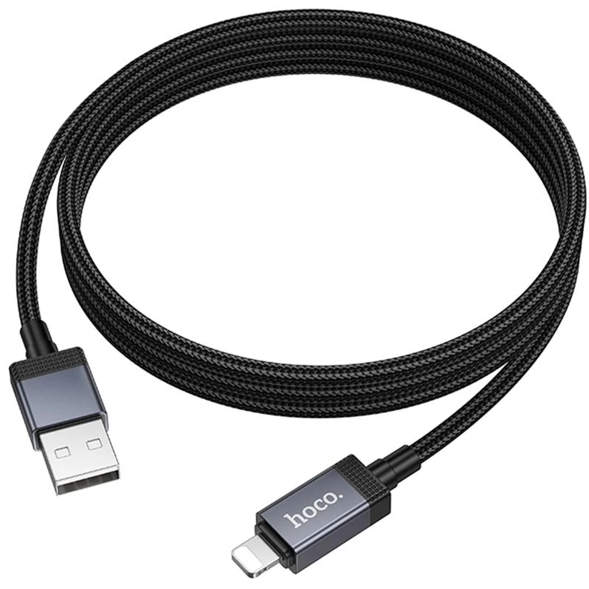 Дата кабель Hoco X118 Generic with display USB to Lightning 2.4A (1m) Black