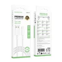 Дата кабель Borofone BX117 Source USB to Lightning 2.4A (1m) White