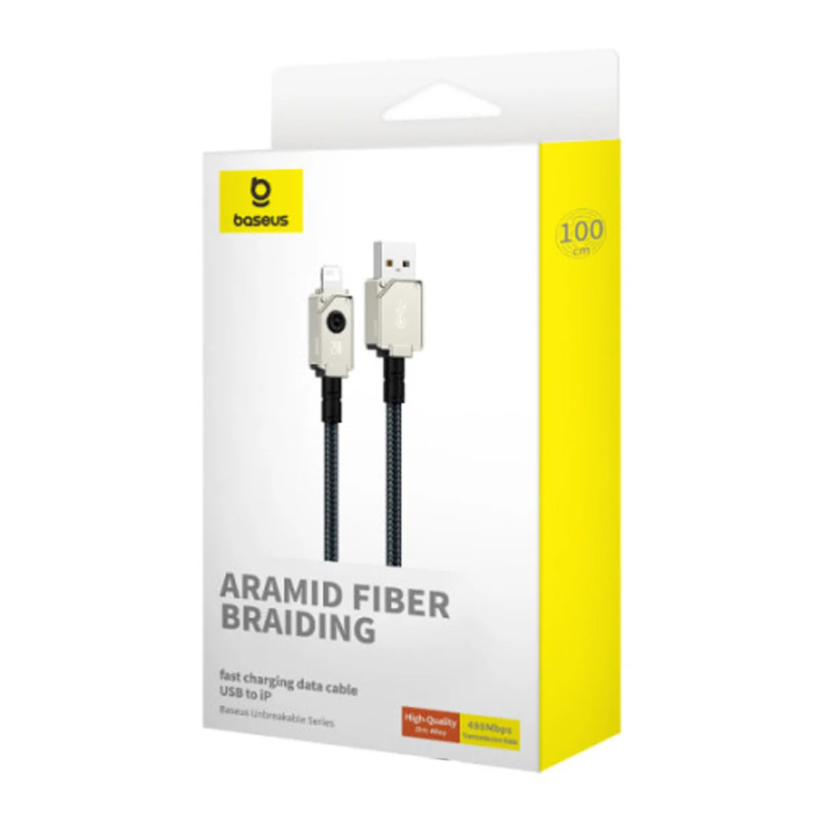 Дата кабель Baseus Unbreakable Series Fast Charging USB to Lightning 2.4A 1m (P10355802111-0) Stellar White