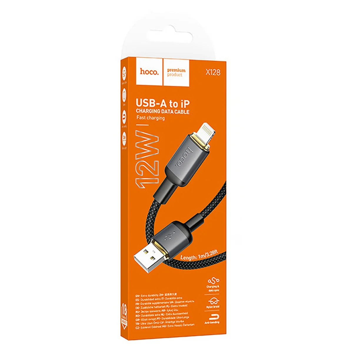 Дата кабель Hoco X128 Benefit USB to Lightning 12W (1m) Black