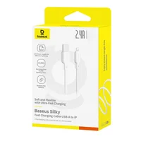 Дата кабель Baseus Silky Series OS Fast Charging USB to Lightning 2.4A (1m) (P1037770) Moon White