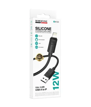Дата кабель Borofone BX123 Leya USB to Lightning 12W (1m) Black