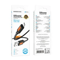 Дата кабель Borofone BX114 Structure USB to Lightning 2.4A (1m) Black
