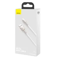 Дата кабель Baseus Cafule Series Metal USB to Lightning 2.4A (1m) (CALJK-A0) White