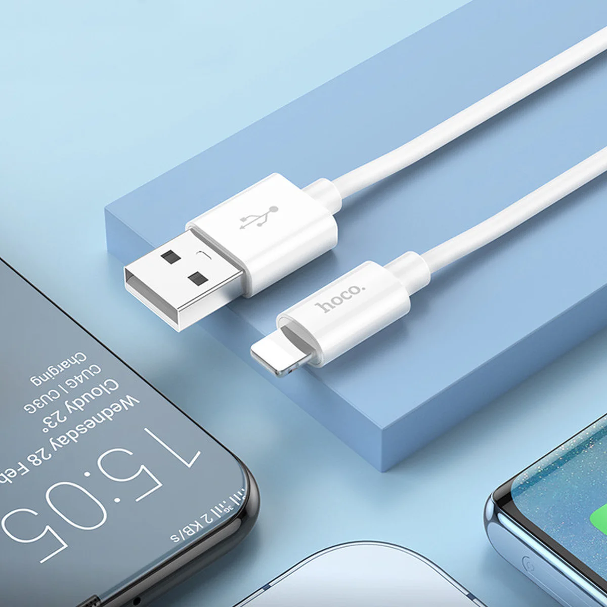 Дата кабель Hoco X87 Magic silicone USB to Lightning (1m) White