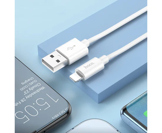 Дата кабель Hoco X87 Magic silicone USB to Lightning (1m) White