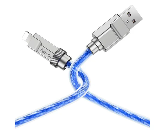 Дата кабель Hoco U113 Solid 2.4A USB to Lightning (1m) Blue
