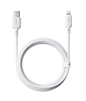 Дата кабель Baseus Silky Series OS Fast Charging USB to Lightning 2.4A (2m) (P1037770) Moon White