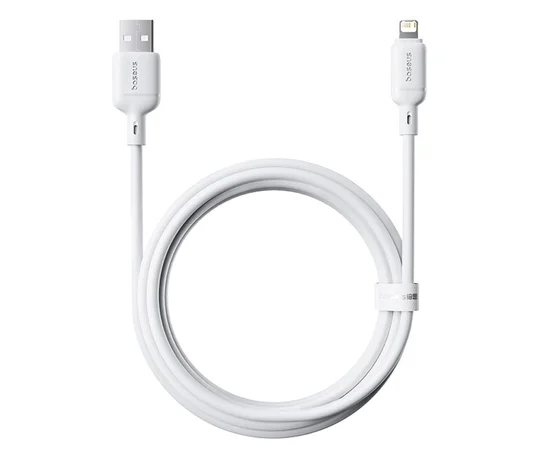 Дата кабель Baseus Silky Series OS Fast Charging USB to Lightning 2.4A (2m) (P1037770) Moon White