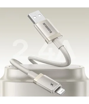 Дата кабель Baseus Titanium Alloy Fast Charging USB to Lightning 2.4A (1m) (P10378102) Galaxy Titanium Gold