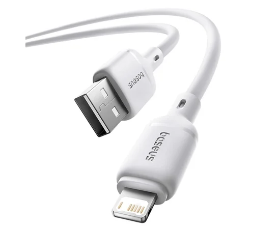 Дата кабель Baseus Silky Series OS Fast Charging USB to Lightning 2.4A (2m) (P1037770) Moon White