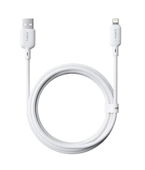 Дата кабель Baseus Silky Series OS Fast Charging USB to Lightning 2.4A (1m) (P1037770) Moon White