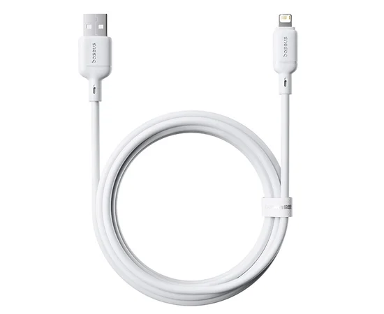 Дата кабель Baseus Silky Series OS Fast Charging USB to Lightning 2.4A (1m) (P1037770) Moon White