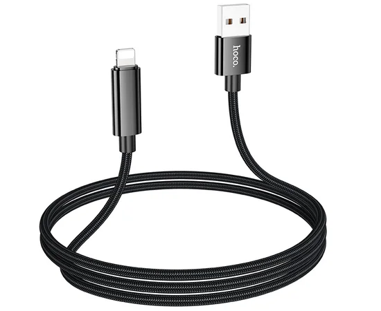 Дата кабель Hoco U125 Benefit 2.4A USB to Lightning (1.2m) Black