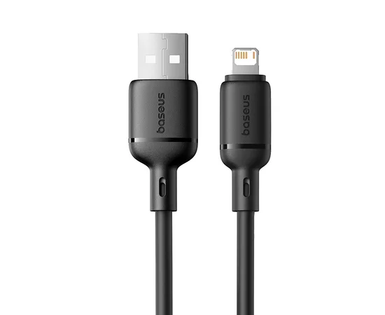 Дата кабель Baseus Silky Series OS Fast Charging USB to Lightning 2.4A (2m) (P1037770) Cluster Black