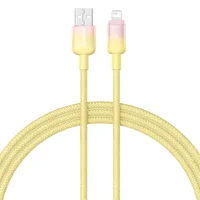 Дата кабель Baseus Discolor Series Fast Charging USB to Lightning 2.4A (1m) (P10374900) Custard Yellow