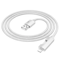 Дата кабель Hoco U123 Regent colorful 2.4A USB to Lightning (1.2m) Gray