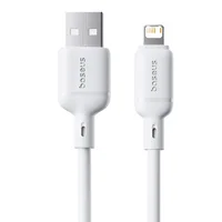 Дата кабель Baseus Silky Series OS Fast Charging USB to Lightning 2.4A (1m) (P1037770) Moon White