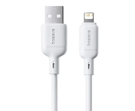 Дата кабель Baseus Silky Series OS Fast Charging USB to Lightning 2.4A (1m) (P1037770) Moon White