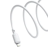 Дата кабель Baseus Silky Series OS Fast Charging USB to Lightning 2.4A (1m) (P1037770) Moon White