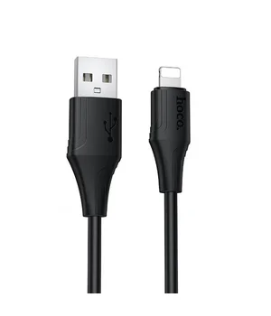 Дата кабель Hoco X124 Bien silicone USB to Lightning 2.4A (1m) Black