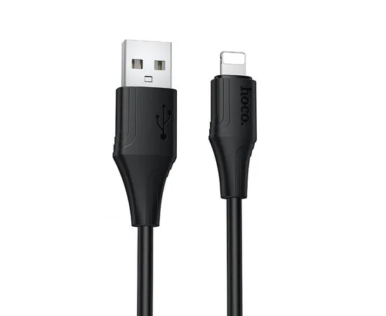 Дата кабель Hoco X124 Bien silicone USB to Lightning 2.4A (1m) Black